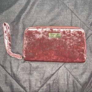 Pink Velvet Wristlet with Charging Inside